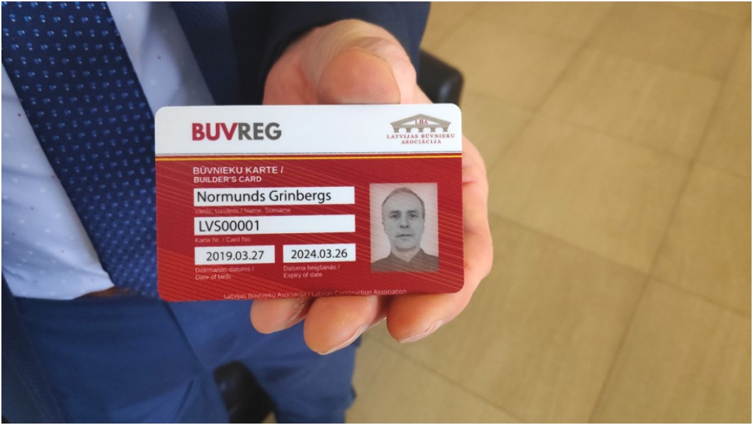 statybininko kortelė